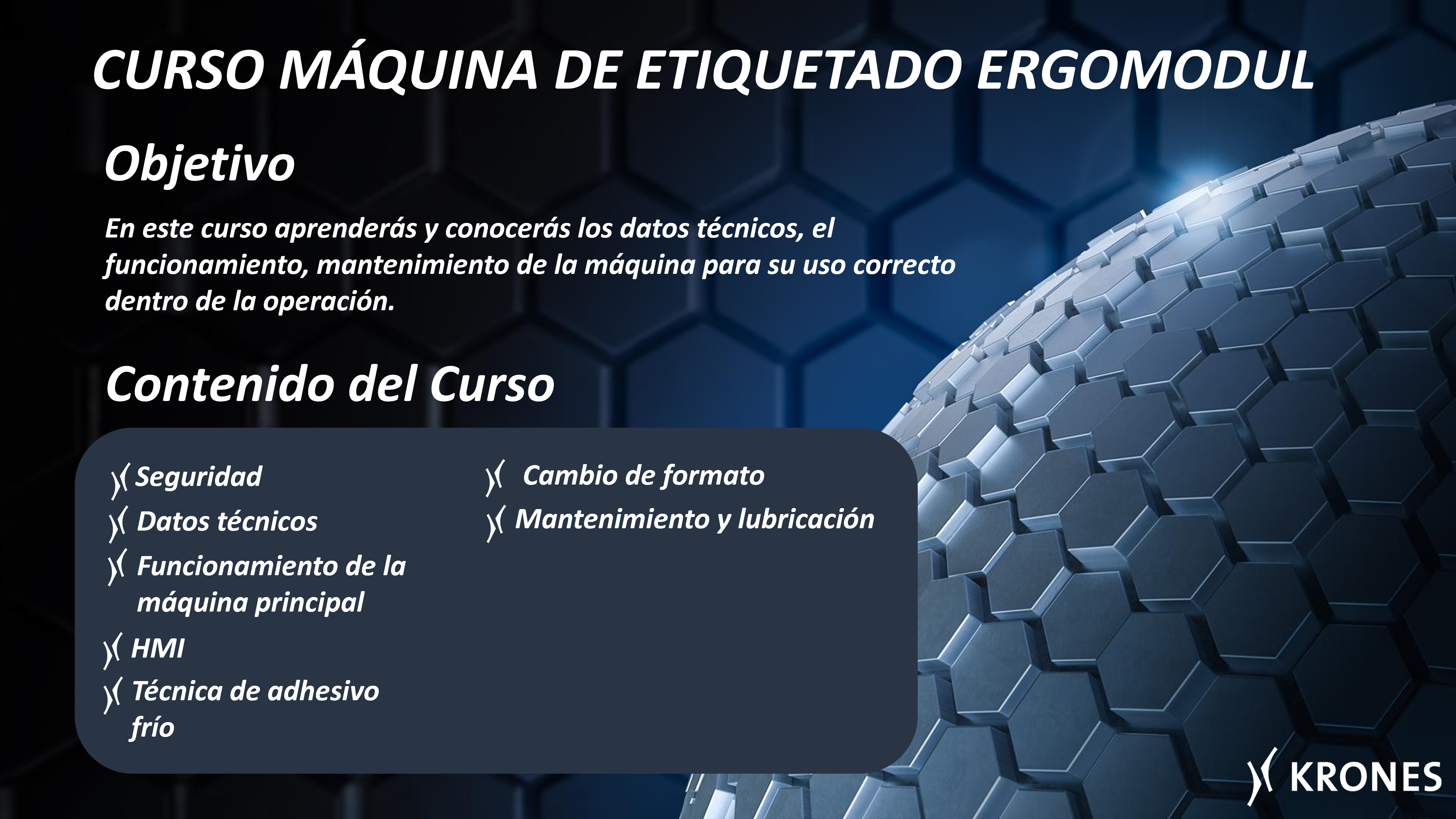 CURSO MÁQUINA DE ETIQUETADO ERGOMODUL
